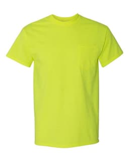 Unisex Heavy Cotton™ Pocket T-Shirt in Safety Green