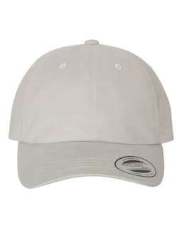 Peached Cotton Twill Dad Hat in Light Grey