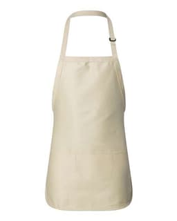 Full-Length Apron with Pouch Pocket in Natural