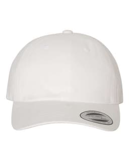 Peached Cotton Twill Dad Hat in White