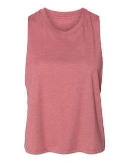 Women's Racerback Crop Tank in Heather Mauve