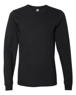 Unisex Fine Jersey Long Sleeve Tee in Black