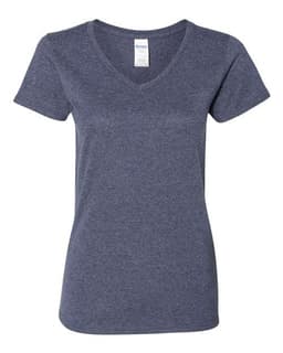Women's Heavy Cotton™ V-Neck T-Shirt in Heather Navy