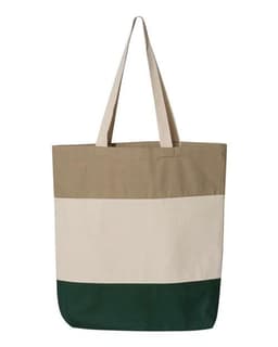 11L Tri-Color Tote in Forest/ Natural/ Khaki
