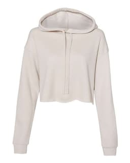 Women's Crop Fleece Hoodie Sweatshirt in Heather Dust