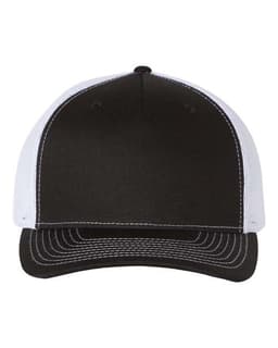 Five-Panel Trucker Cap in Black/ White