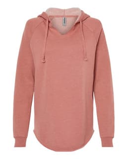 Women’s Lightweight California Wave Wash Hooded Sweatshirt in Dusty Rose