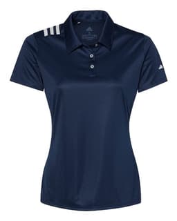 Women's 3-Stripes Shoulder Polo in Collegiate Navy/ White
