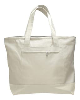 19L Zippered Tote in Natural/ Natural