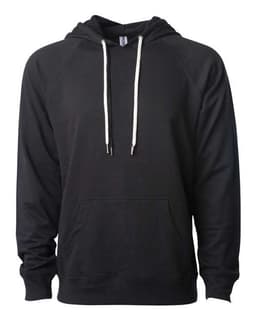 Unisex Icon Lightweight Loopback Terry Hooded Sweatshirt in Black