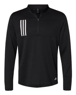 Men's 3-Stripes Double-Knit Quarter-Zip Pullover view 1