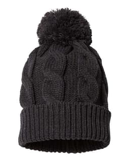 Chunk Twist Cuffed Beanie in Heather Charcoal