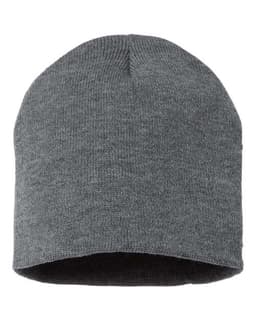 8" Beanie in Dark Heather Grey