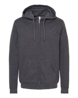 Unisex Zipper Fleece Hoodie in Dark Heather