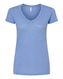 Women's Deluxe Blend V-Neck T-Shirt in Heather Blue