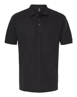 Ring-Spun Piqué Polo in Black