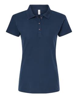 Women's Ringspun Pique Polo in Bright Navy
