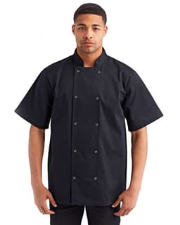 Unisex Ten Studded Front Short Sleeve Chef Coat view 4