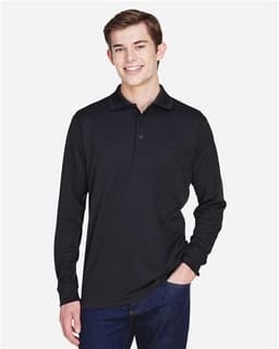 Men's Pinnacle Performance Long Sleeve Piqué Polo with Pocket view 3