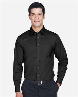 Men's Crown Collection® Solid Stretch Twill Woven Dress Shirt view 3