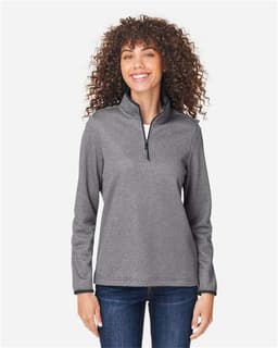 Women's Venture Heathered Stripe Quarter-Zip Pullover view 4