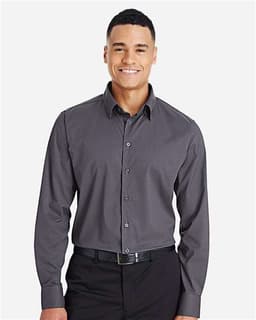 Men's CrownLux Performance® Tonal Mini Check Woven Dress Shirt view 2