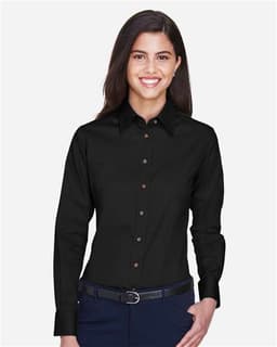 Women's Easy Blend™ Long Sleeve Twill Dress Shirt with Stain-Release view 3