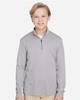 Youth Zone Sonic Heather Performance Quarter-Zip Pullover view 3