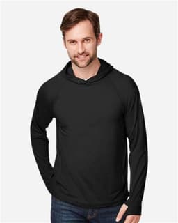 Unisex JAQ Stretch Performance Hooded Long Sleeve T-Shirt view 4