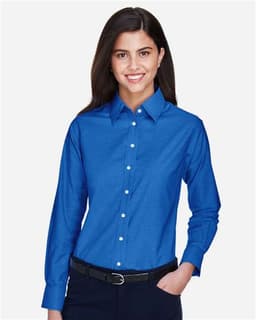 Women's Long Sleeve Oxford Dress Shirt view 3
