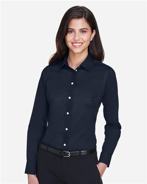 Women's Crown Collection® Solid Stretch Twill Woven Dress Shirt