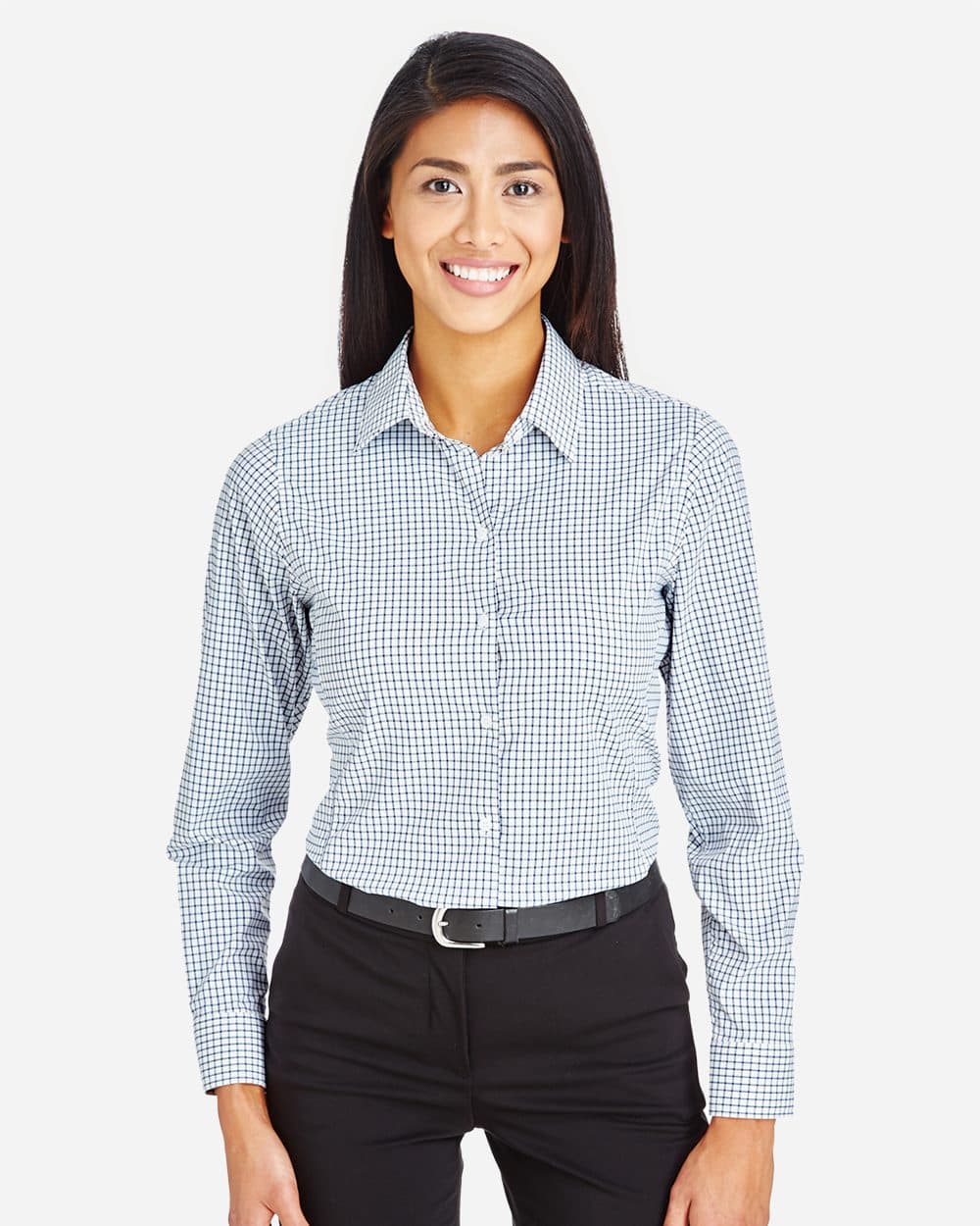 Women's CrownLux Performance® Micro Windowpane Woven Dress Shirt