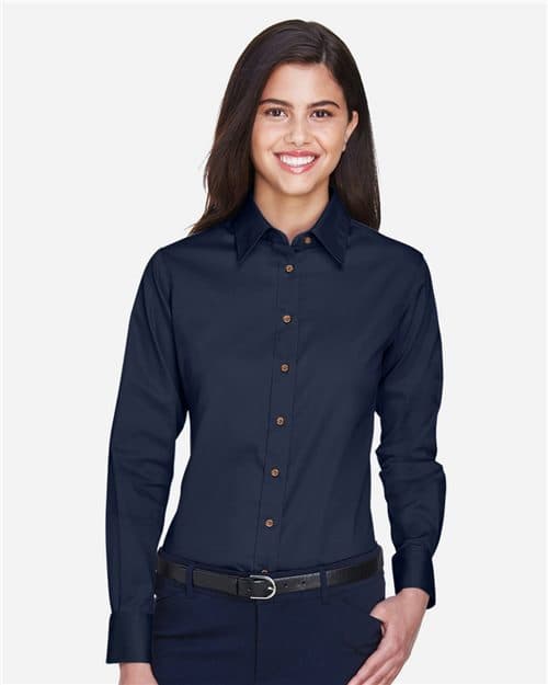 Women's Easy Blend™ Long Sleeve Twill Dress Shirt with Stain-Release